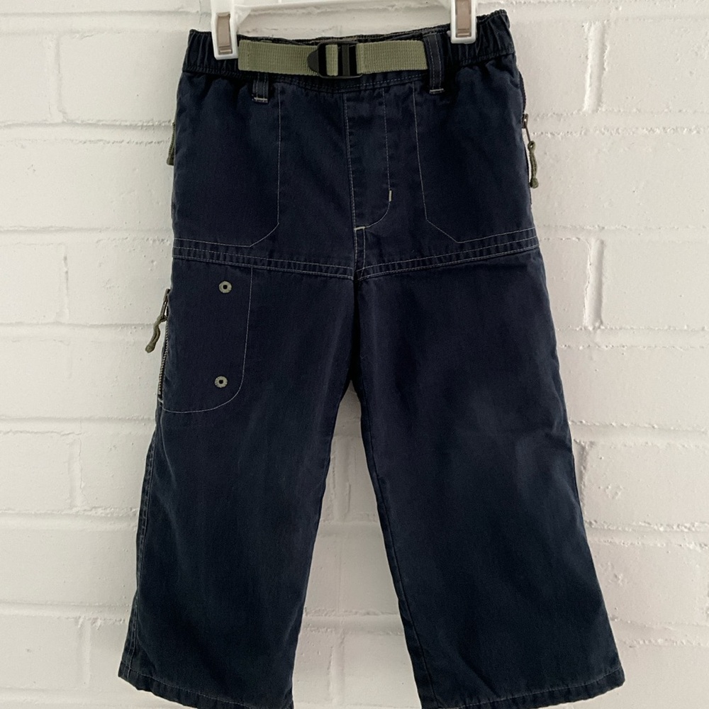 classic gap boys size 2yrs blue winter warm cargo pants with thermal lining
